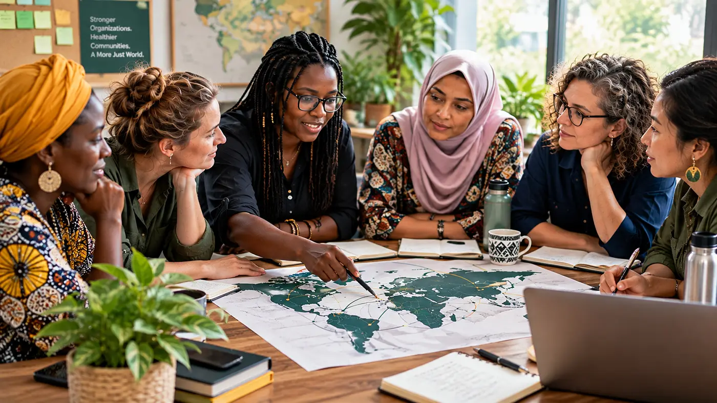 Participants collaborating in a local organization meeting